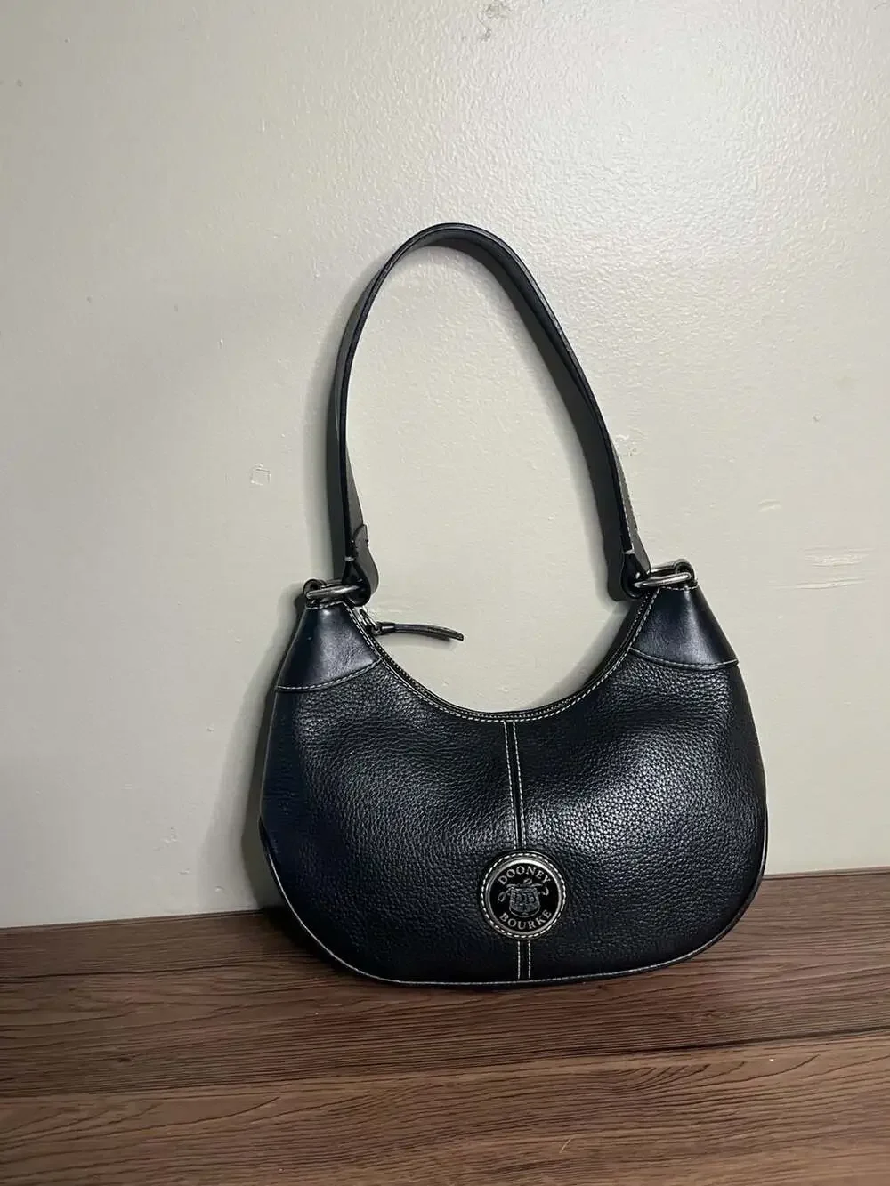 Dooney & Bourke All Weather Leather Pebbled Small Crescent Hobo Shoulder Bag